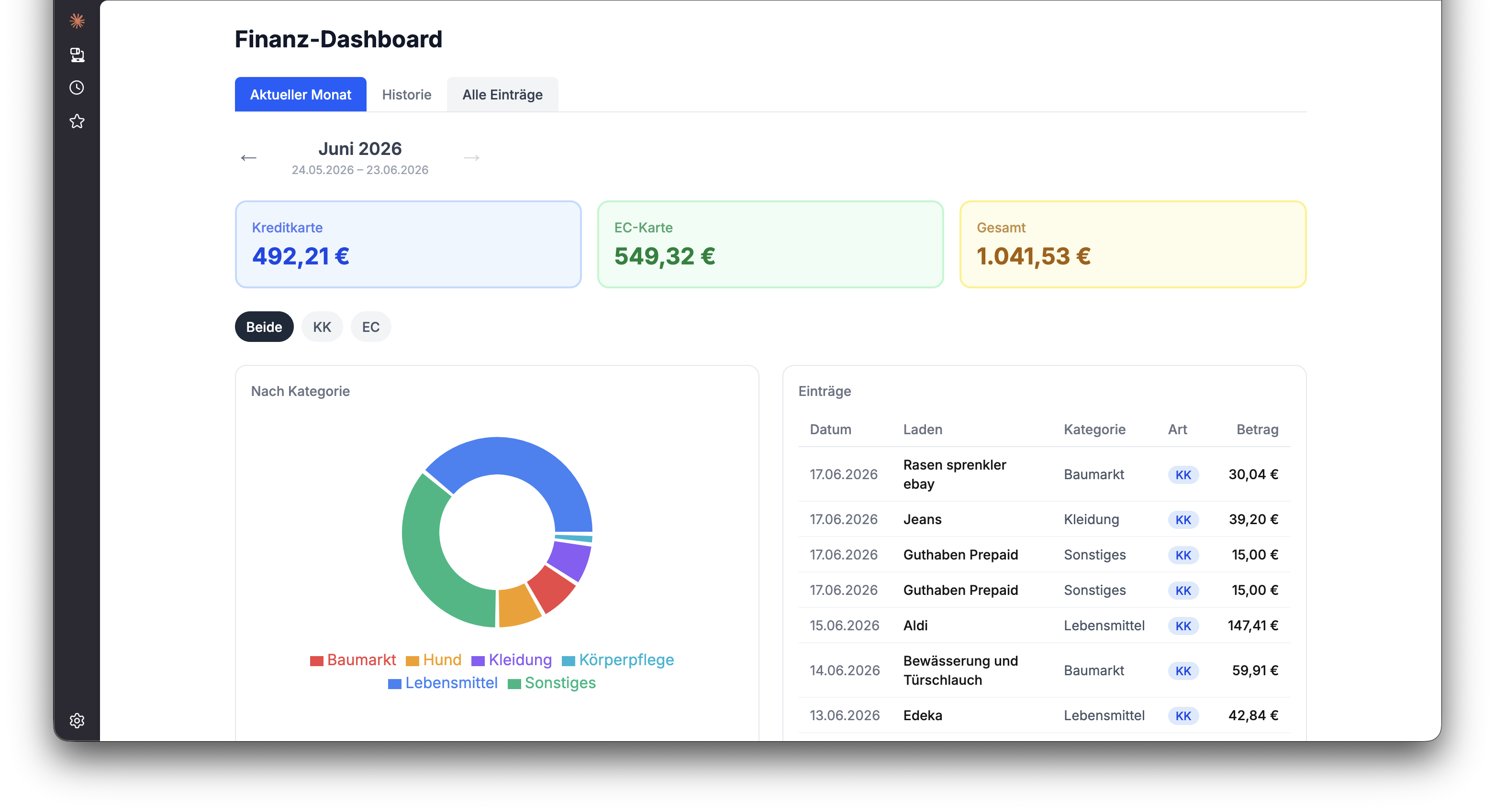Apple Shortcuts und Finance Dashboard